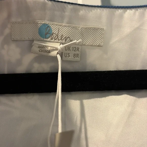 Boden Dress NWT Allyson silk wrap dress US 8 blue white floral print - Picture 5 of 9